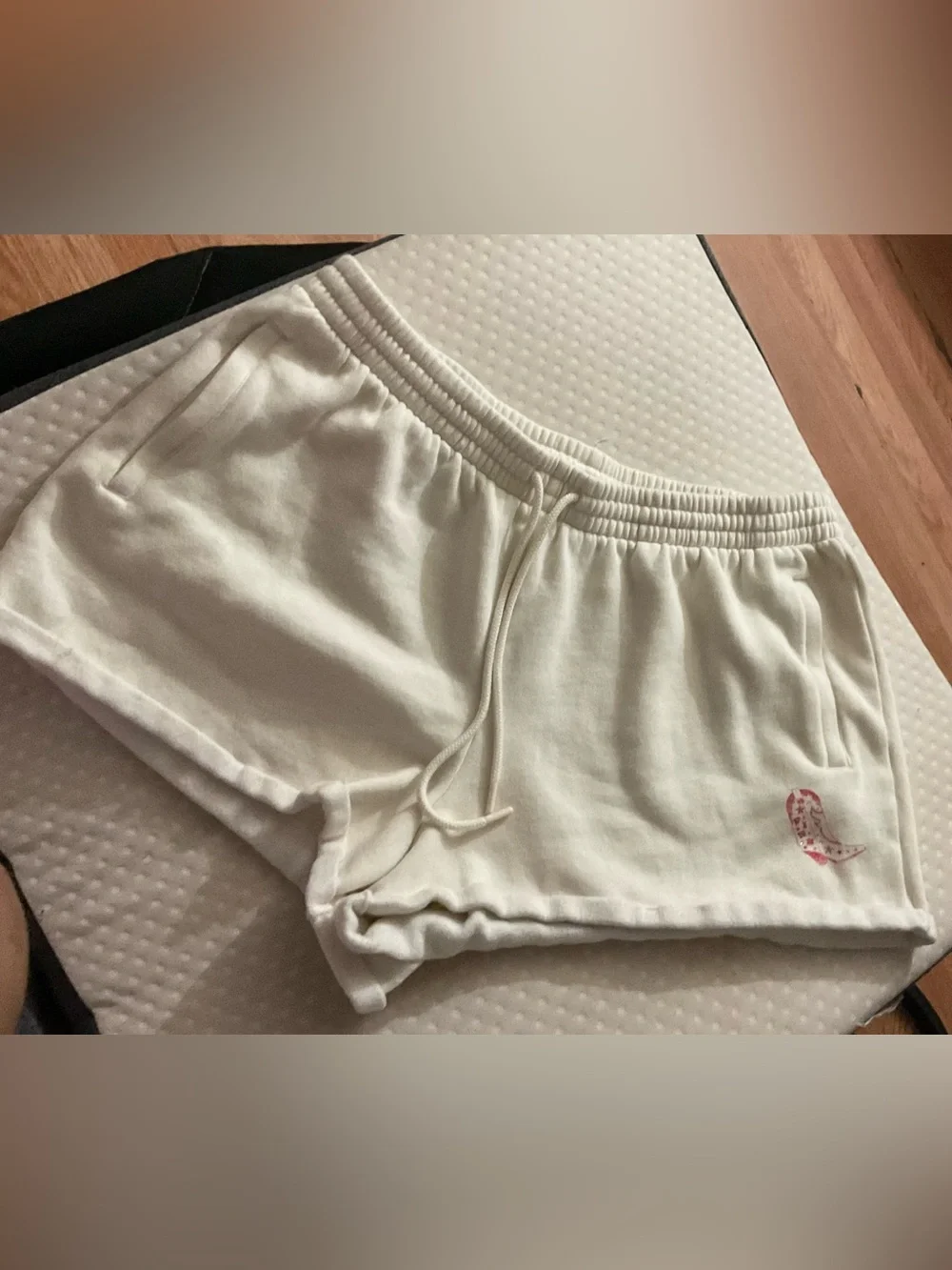 PINK Victoria's Secret White Cozy Fleece Shorts